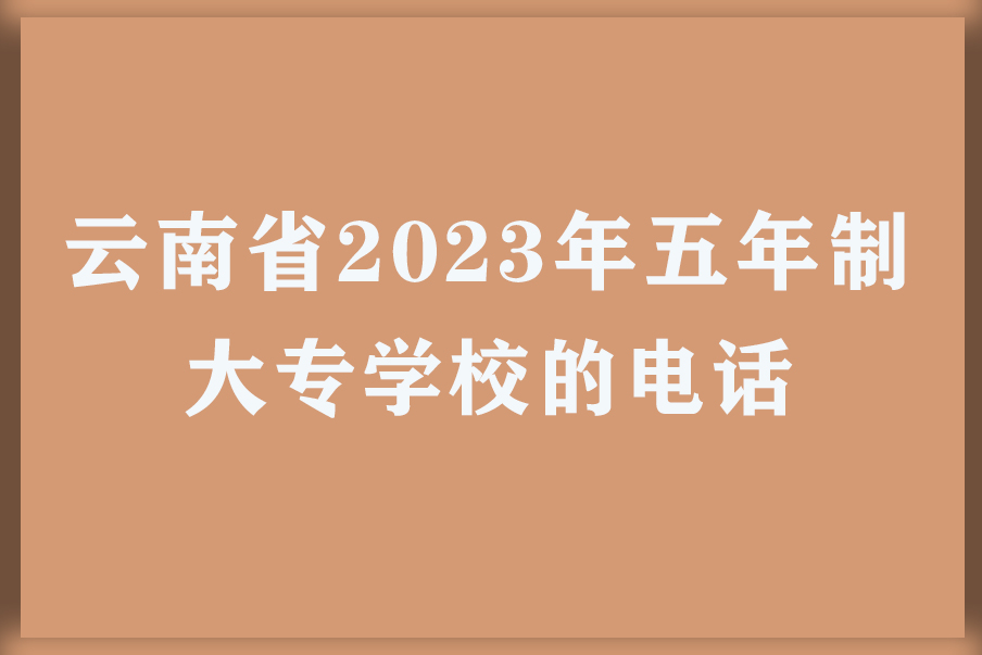 云南省2023年五年制大专学校的电话